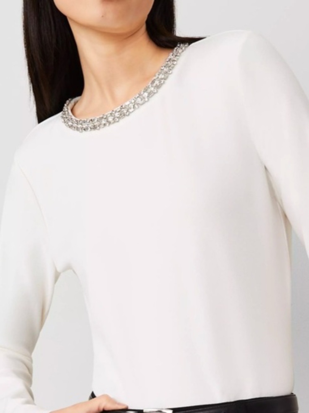EUC Ann Taylor Rhinestone Collar Top(size medium) - Picture 2 of 10